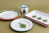 Helmsie x CCH Christmas Tree Flat Salad Plates, Set of 4, Green Rim