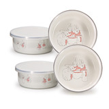 Golden Rabbit Set Of 4 Girl Bunnies Child Bowls