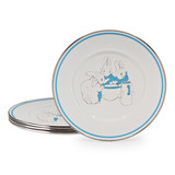 Golden Rabbit Set Of 4 Boy Bunnies Child Plates