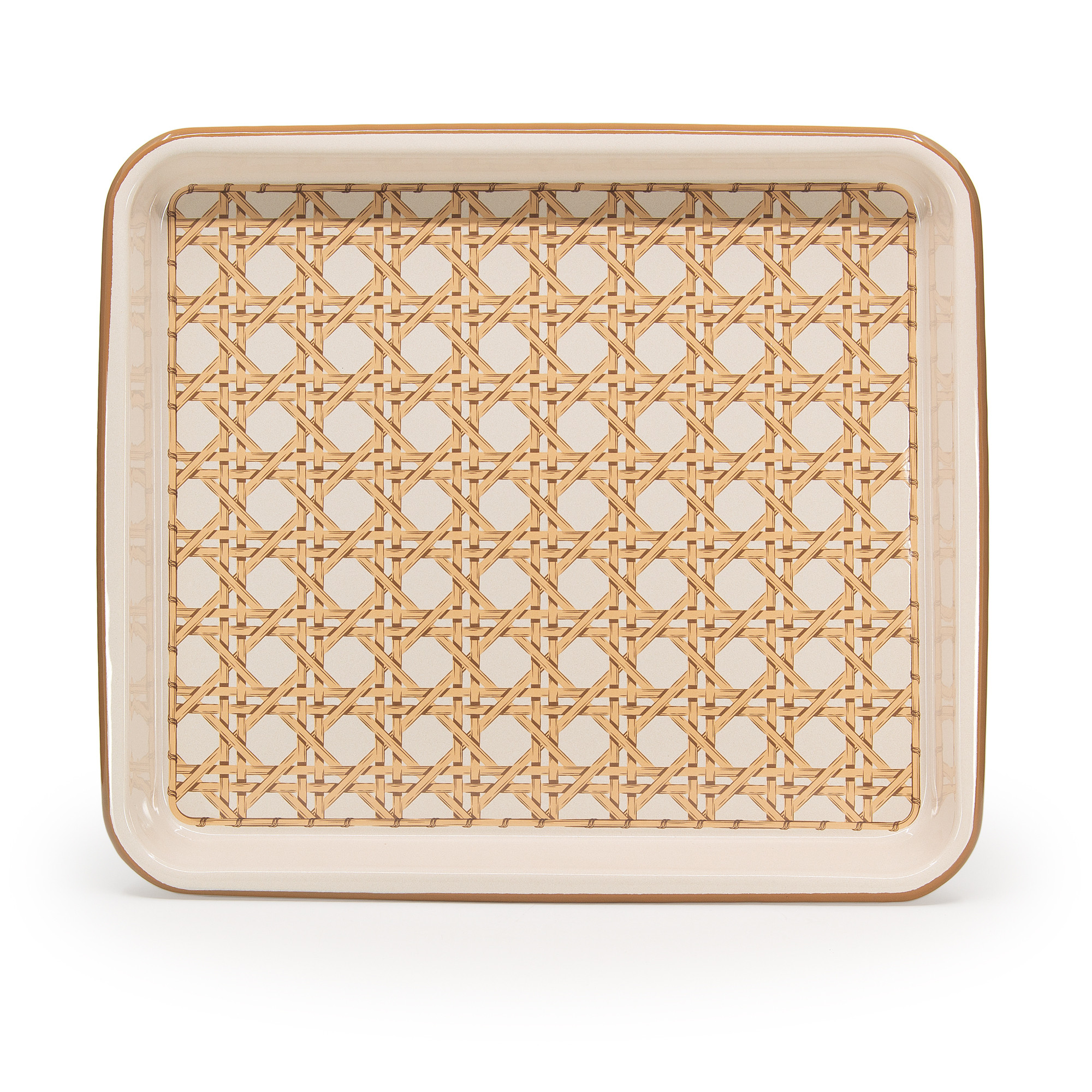 Domino x CCH Wicker Medium Rectangle Tray | Almond