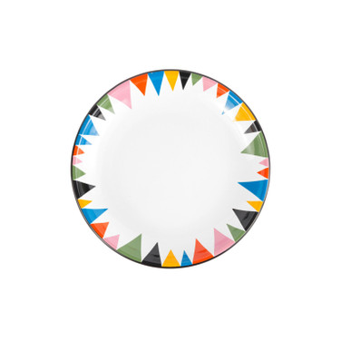 Lisa Congdon x CCH Triangle Coupe Dinner Plate, Black Rim