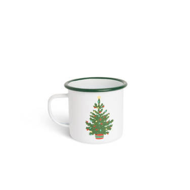 Helmsie x CCH Christmas Tree 16 oz Large Mugs, Set of 4, Green Rim