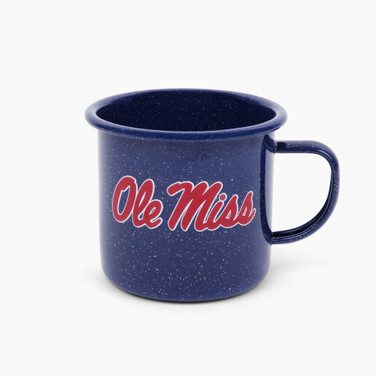 Collegiate Ole Miss Letters Stinson 16 oz Large Mug, Navy Speckle