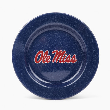 Collegiate Ole Miss Letters Stinson Dinner Plate, Navy Speckle