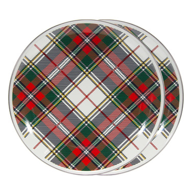 Golden Rabbit Set Of 2 Highland Plaid Chargers