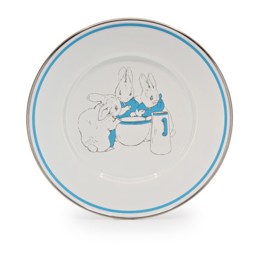 Golden Rabbit Set Of 4 Boy Bunnies Child Plates