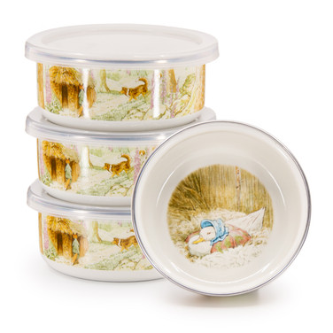 Golden Rabbit Set Of 4 Jemima Puddle-Duck Child Bowls