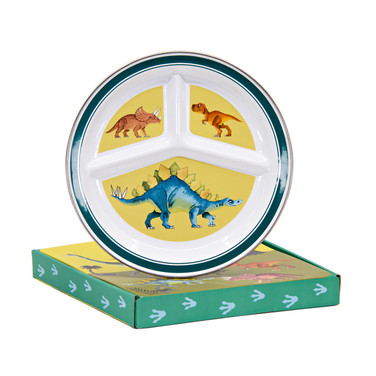 Golden Rabbit Dinosaurs Toddler Plate