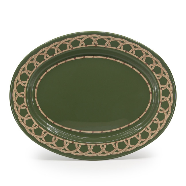 Domino x CCH Wicker Small 14 inch Oval Tray - Crow Canyon Home