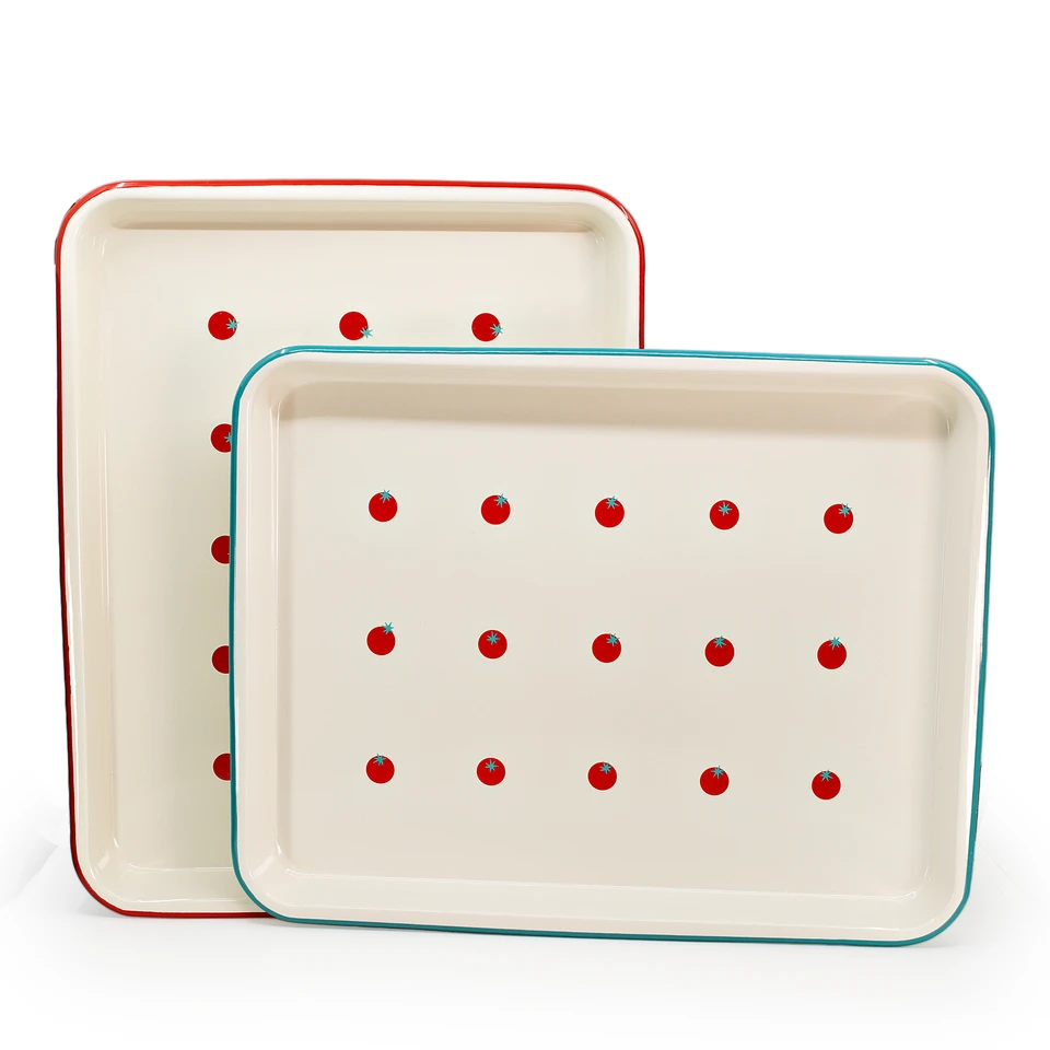Dan Pelosi x Crow Canyon tomato large rectangle jelly roll tray