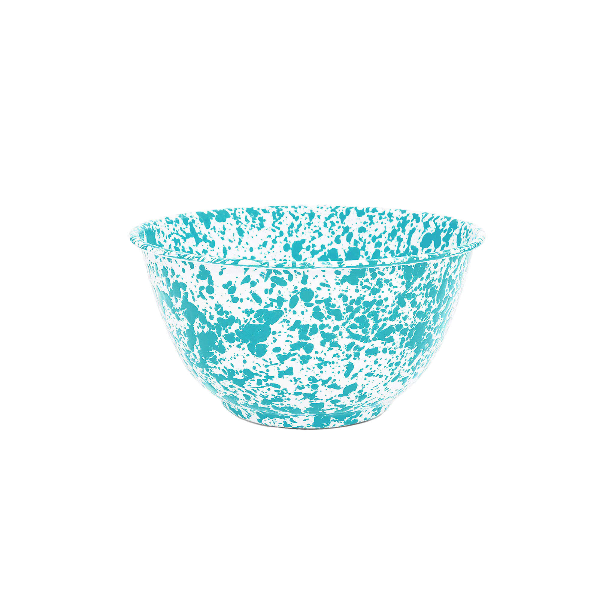 Splatter Blue Enamelware Large Salad Bowl