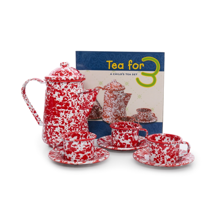 Splatter Kid's Tea for Three Set | Enamelware by Crow Canyon