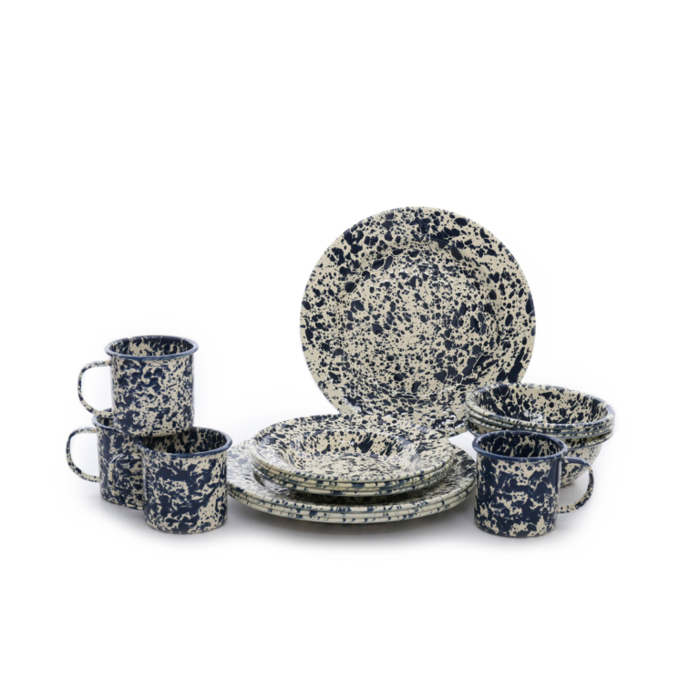 Crow Canyon Enamelware Splatter 16 Piece Dinnerware Set - Thumbnail 4