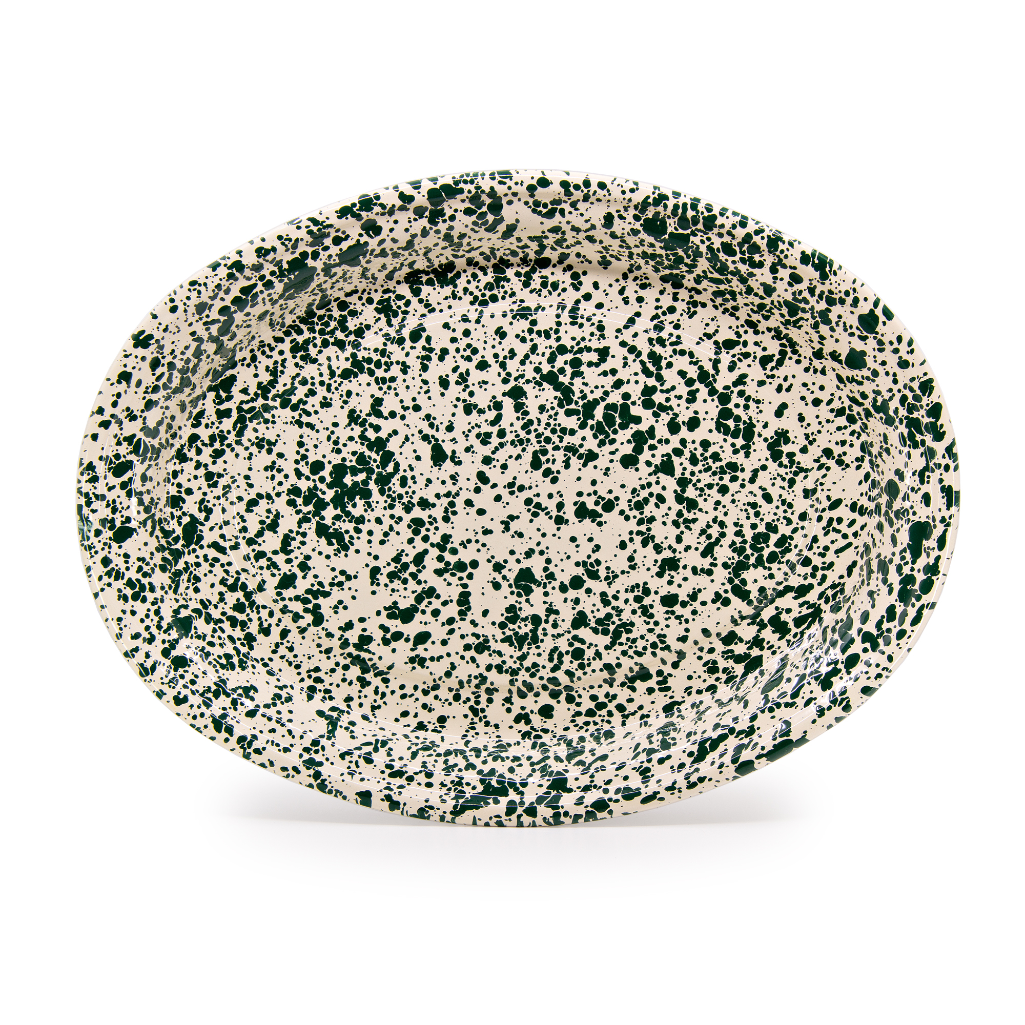 Splatter Oval Platter | Enamelware by Crow Canyon