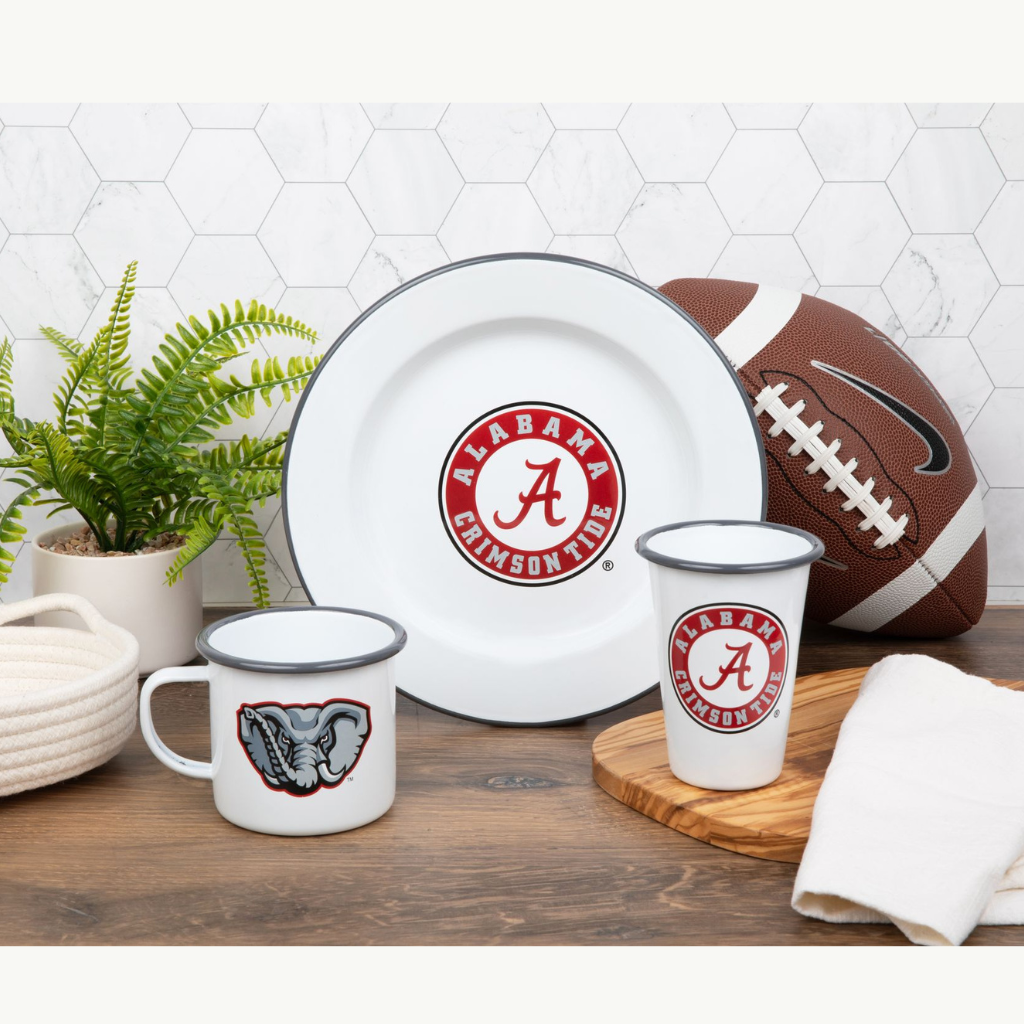 U of Alabama Enamelware 16oz Mug, Grey Rim | Enamelware by Crow Canyon