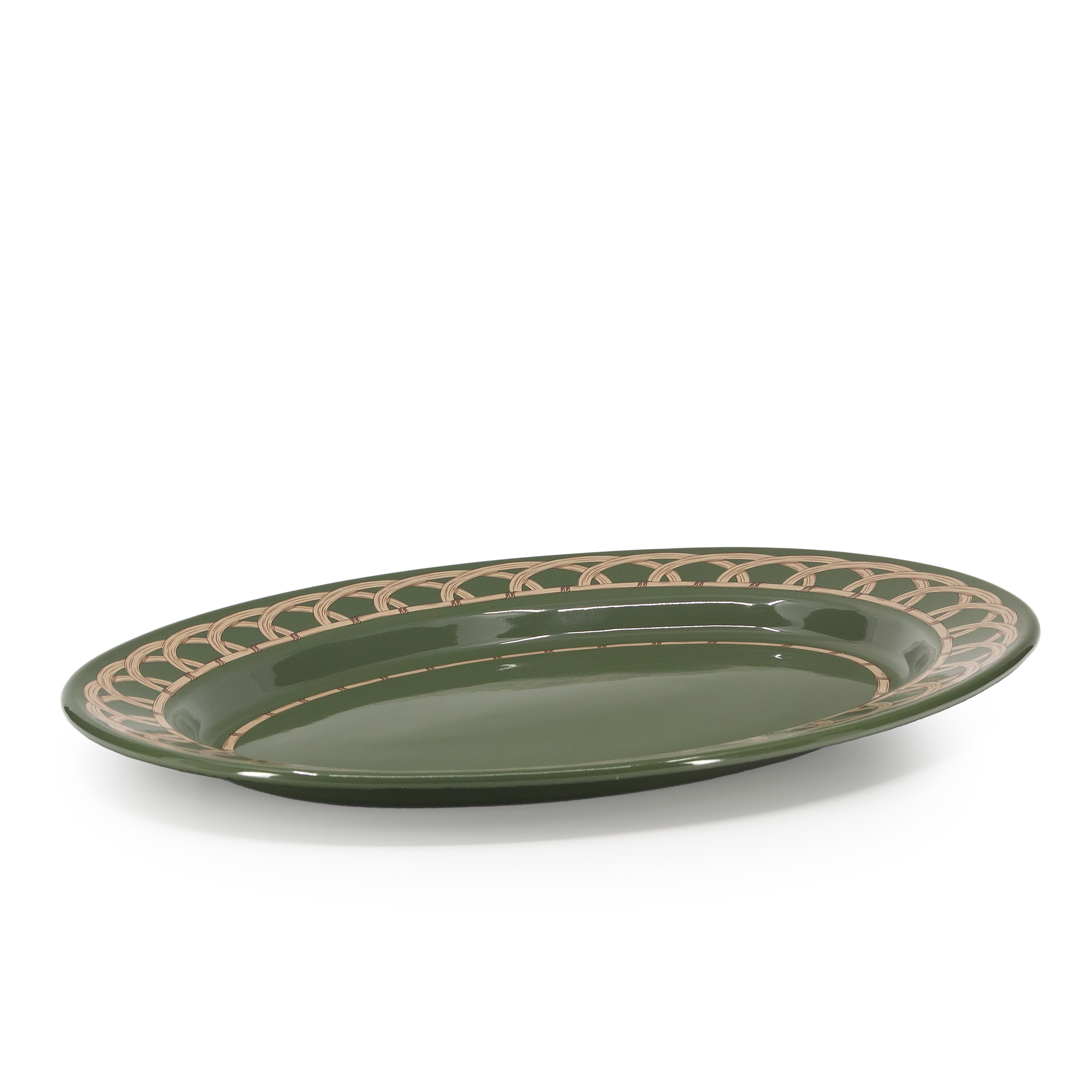 Domino x CCH Wicker Small 14 inch Oval Tray - Crow Canyon Home