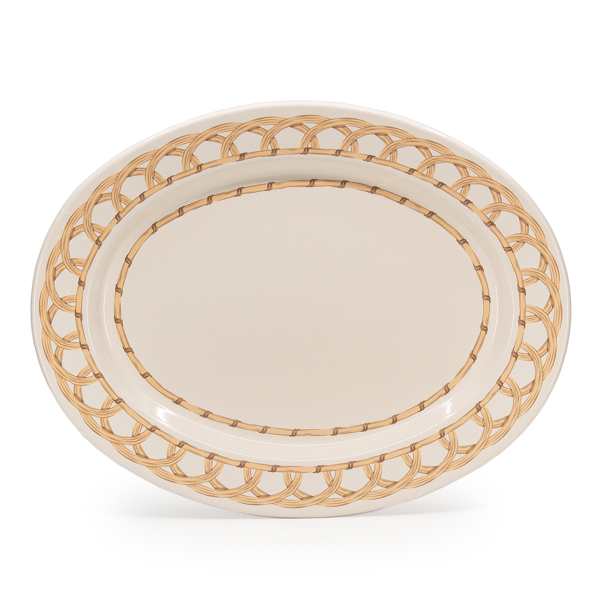 Domino x CCH Wicker Small 14 inch Oval Tray - Crow Canyon Home