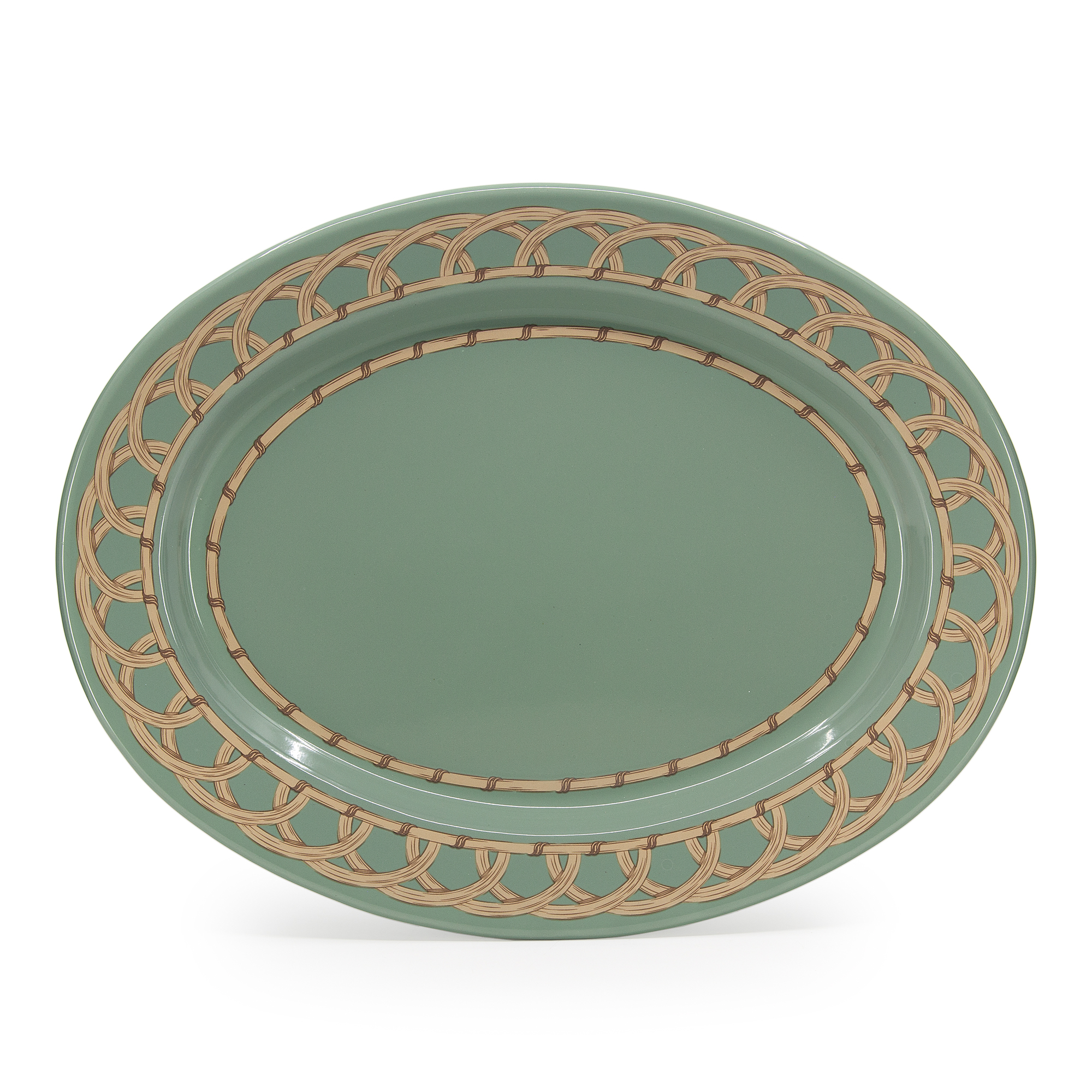 Domino x CCH Wicker Small 14 inch Oval Tray - Crow Canyon Home