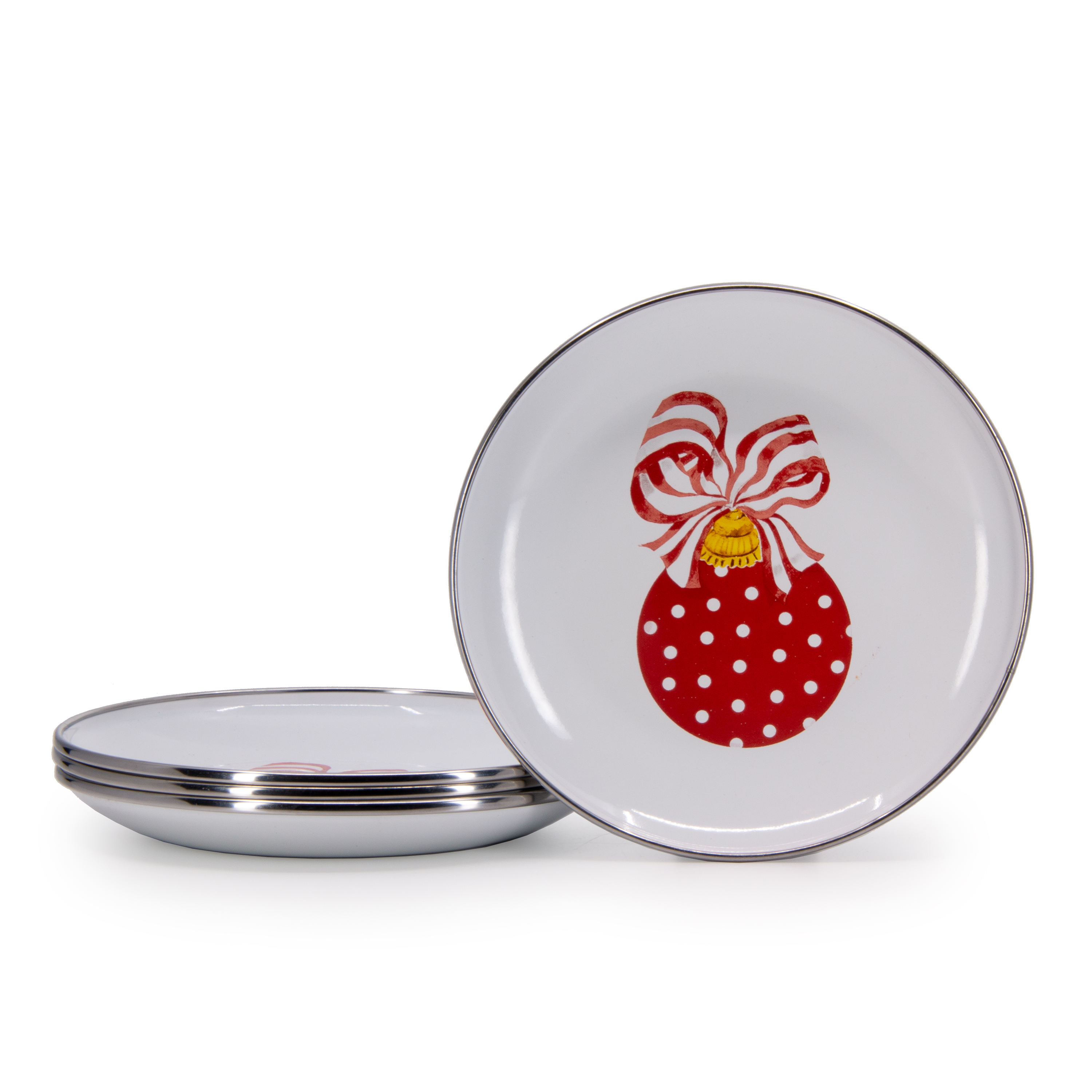 Golden Rabbit Ornament Set of 4 Appetizer Plates - Thumbnail 2