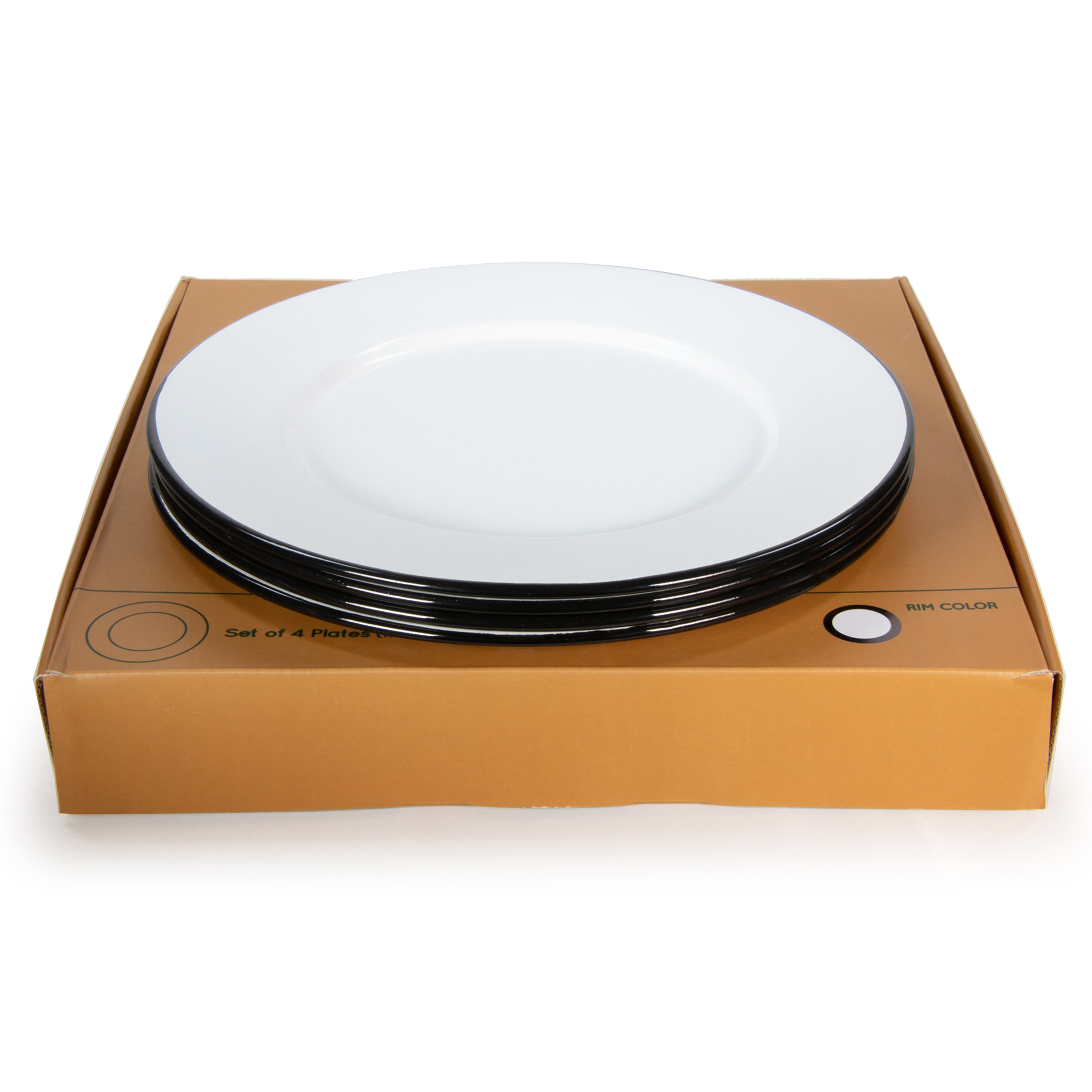 Golden Rabbit Glampware Set of 4 Plates, Black - Crow Canyon Home