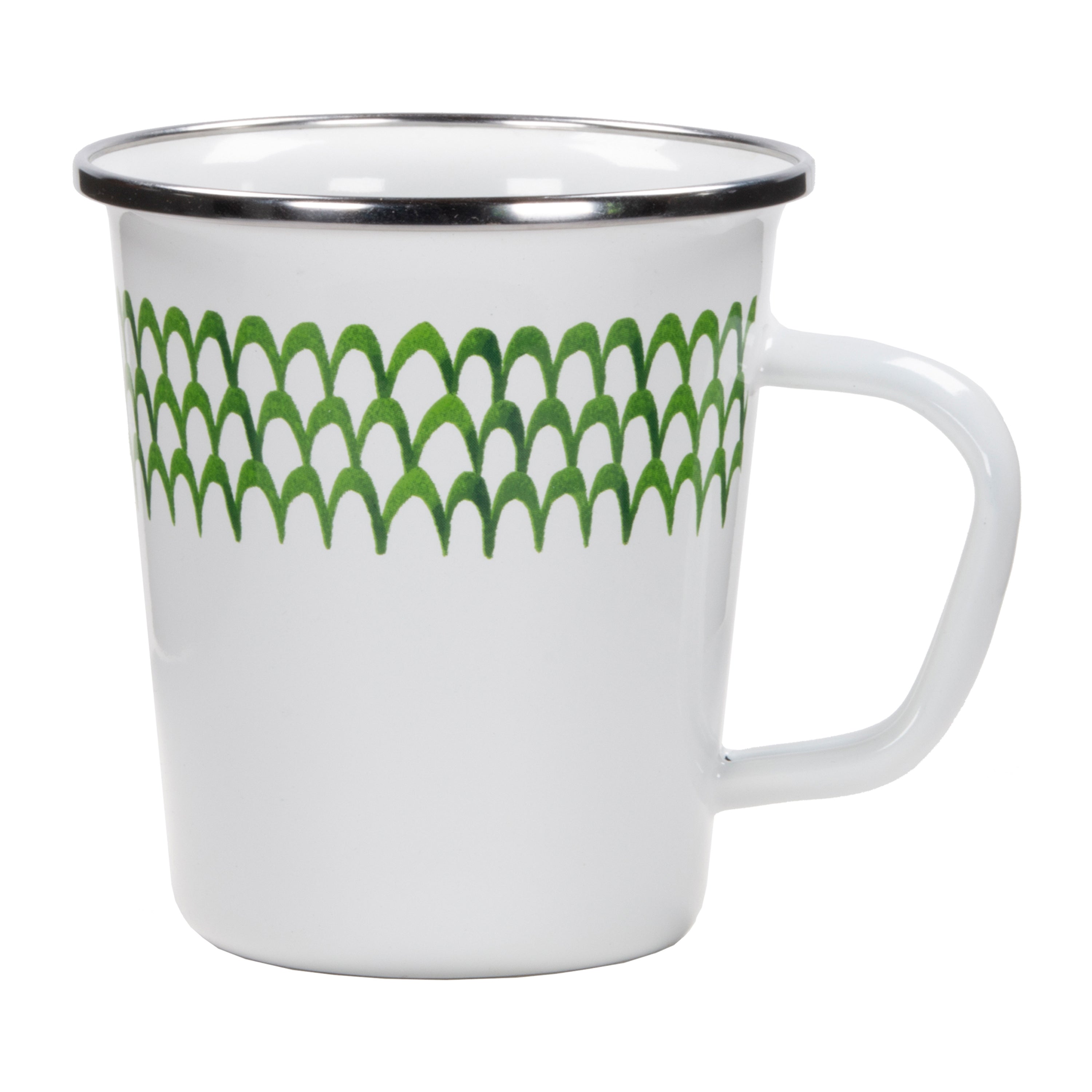 Golden Rabbit Set Of 4 Green Scallop 16 oz Latte Mugs - Crow Canyon Home
