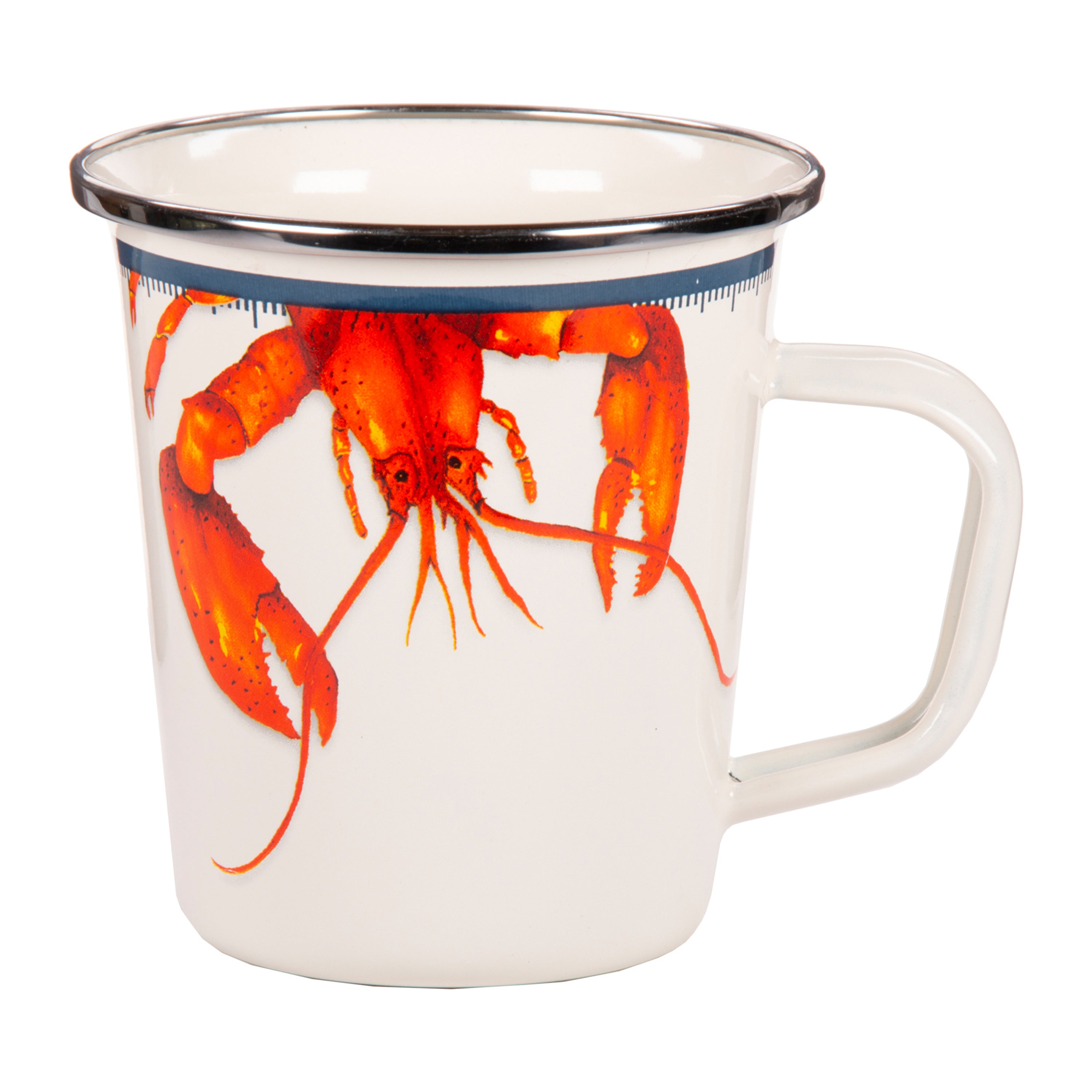 Golden Rabbit Set Of 4 Lobster 16 oz Latte Mugs - Crow Canyon Home