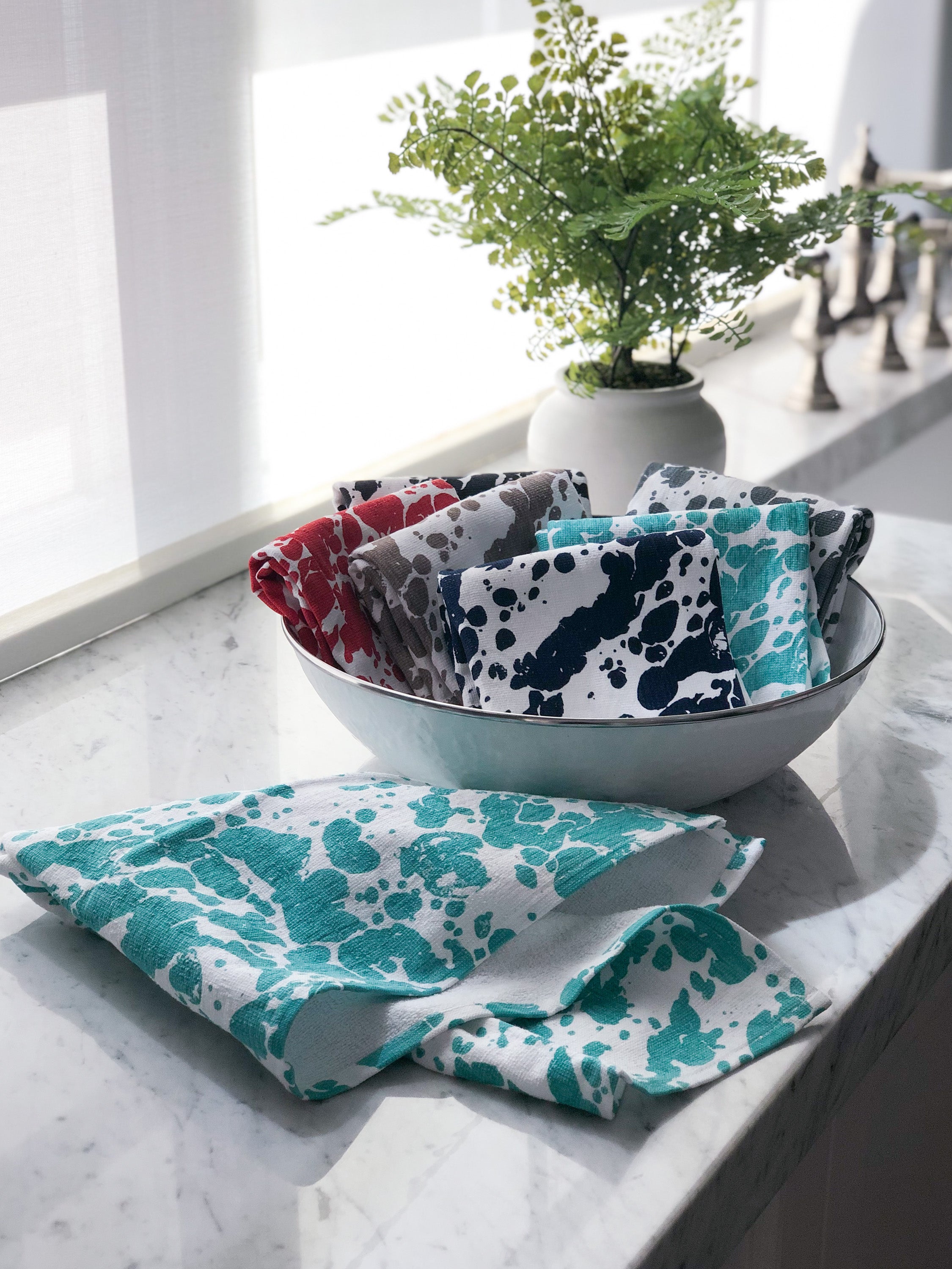 Golden Rabbit Swirl Kitchen Towel Set - Crow Canyon Home