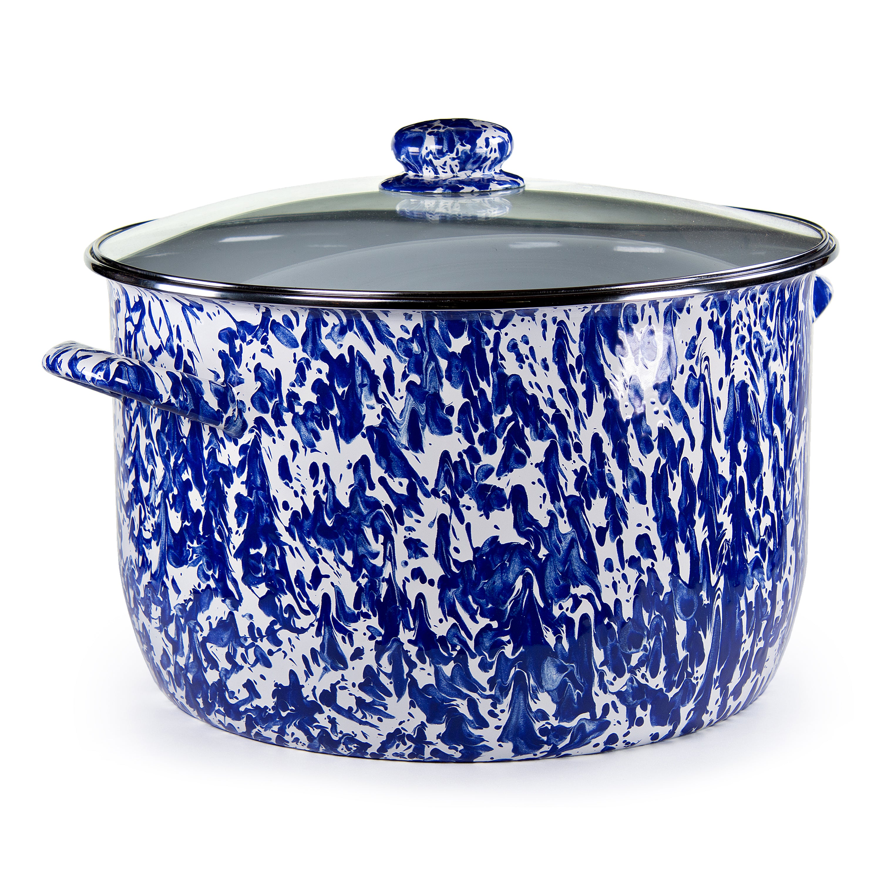 Golden Rabbit Cobalt Swirl 18 Qt Stock Pot - Crow Canyon Home