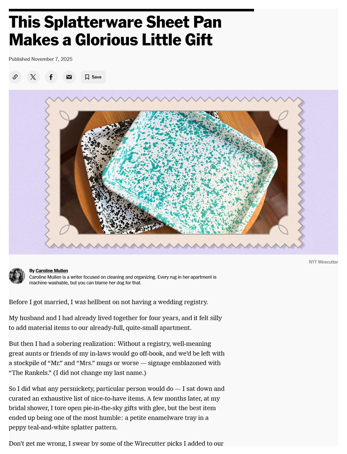 This Splatterware Sheet Pan Makes a Glorious Little Gift