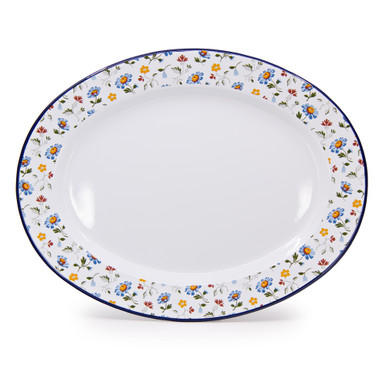 Max Humphrey x CCH Flowers Small 14 inch Oval Tray, Blue