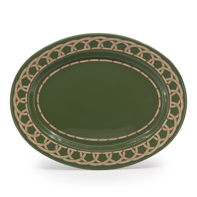 Domino x CCH Wicker Small 14 inch Oval Tray - Crow Canyon Home