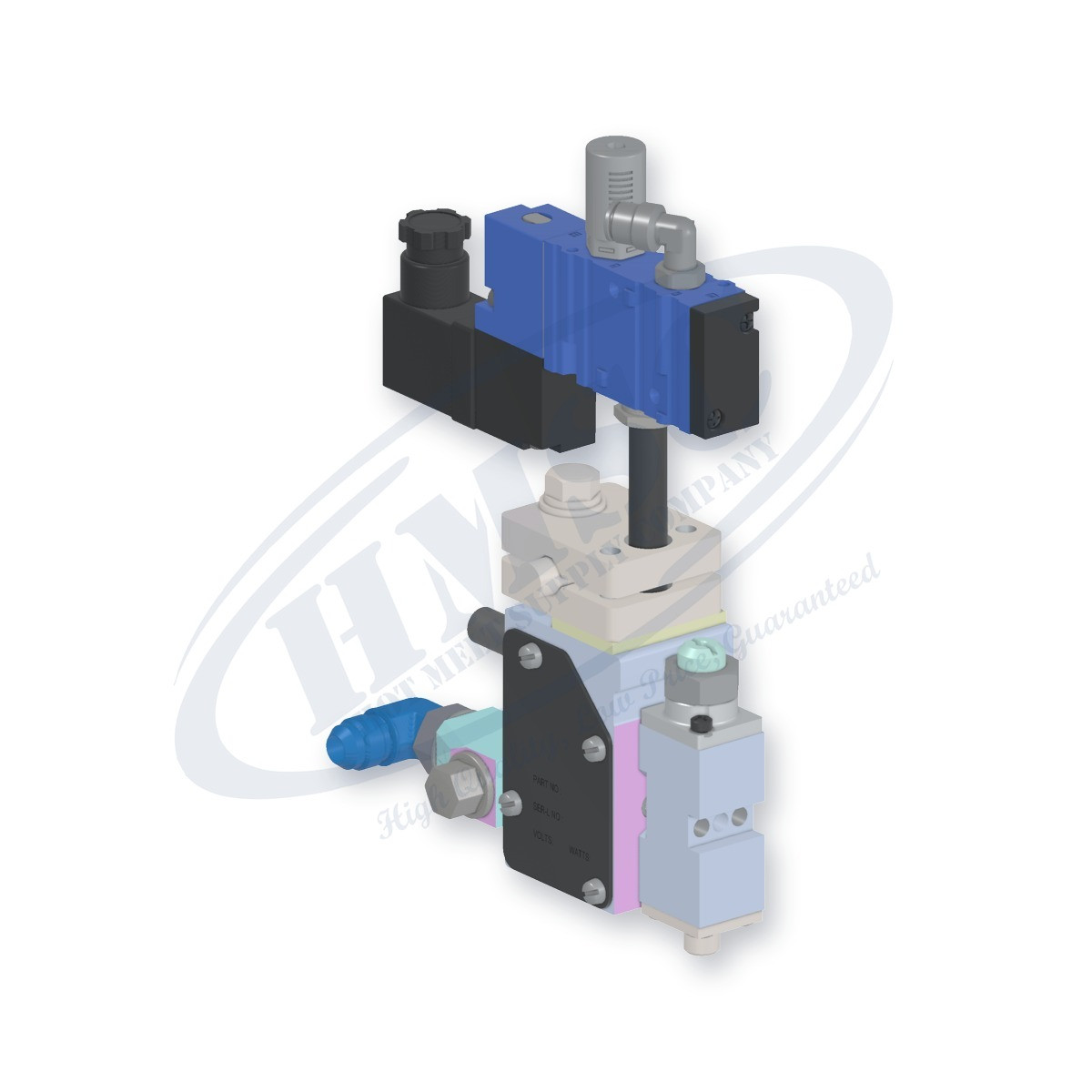 H201 Style Single Module Gun, direct replacement for Nordson 8503795. HMSC configured part number HMS-BC-120110123, configuration BCS-SLBS-STD-01-A-CA-000-W-BA-3A1A-F9-1