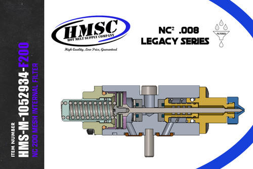 Replacement for Nordson® Surebead® 1052934 AOAC Legacy NC² 200 mesh Self Cleaning .008 Nozzle