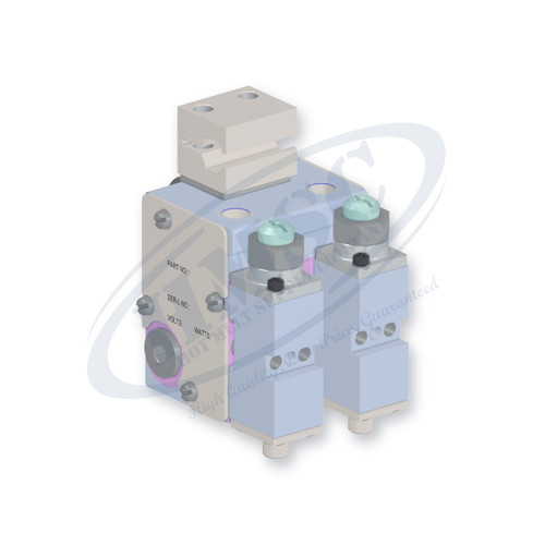 H202 Style Dual Module Gun, direct replacement for Nordson 8505264 / 8504924. HMSC configured part number HMS-BC-212110000, configuration BCM-CBST-STD-02-A-IA-038-T-RB-XXXX-N0-3
