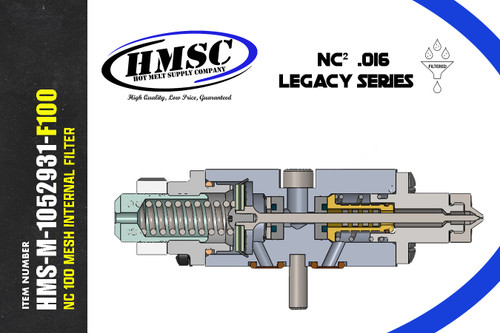 Replacement for Nordson® 1052931, Legacy NC² 100 mesh Self Cleaning .016 Nozzle Replacement for Nordson® 1052931, Legacy NC² 100 mesh Self Cleaning .016 Nozzle