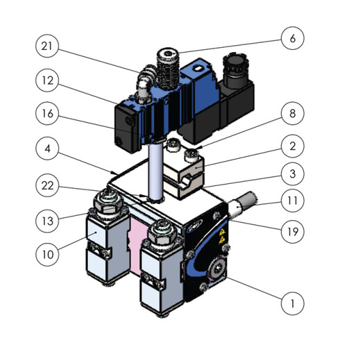 Replacement for Nordson® ClassicBlue Style Dual Module Gun 8504841