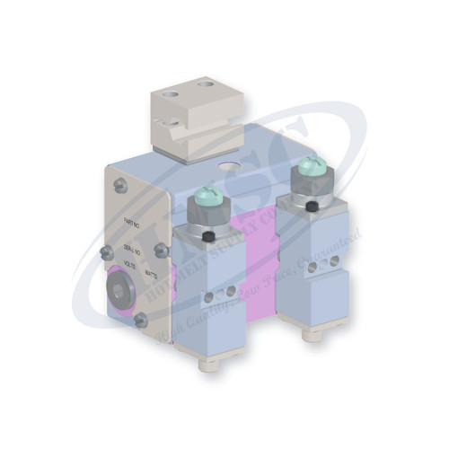 H202 Style Dual Module Gun, direct replacement for Nordson 8504841. HMSC configured part number HMS-BC-210710000, configuration BCM-SLBS-STD-02-A-CA-059-T-RB-XXXX-N0-3