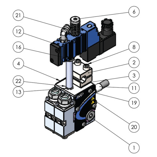 Replacement for Nordson® ClassicBlue Style Dual Module Gun 8504842