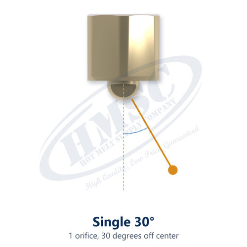 Spray pattern of HMSC button nozzle HMS-N-714977: Single 30°, 1 orifice, 30 degrees off center
