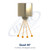 Spray pattern of HMSC button nozzle HMS-N-808696: Quad 40°, 4 orifices, 40 degrees across