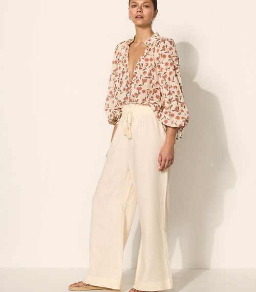 MOLLY ELASTICATED PANT - IVORY