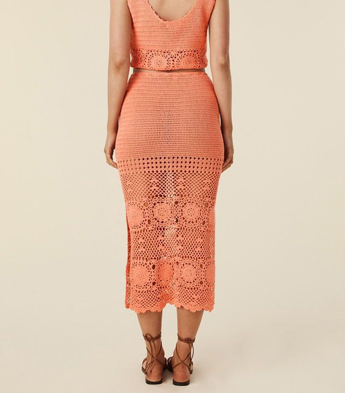 LET THE SUNSHINE IN CROCHET SKIRT - PEACH