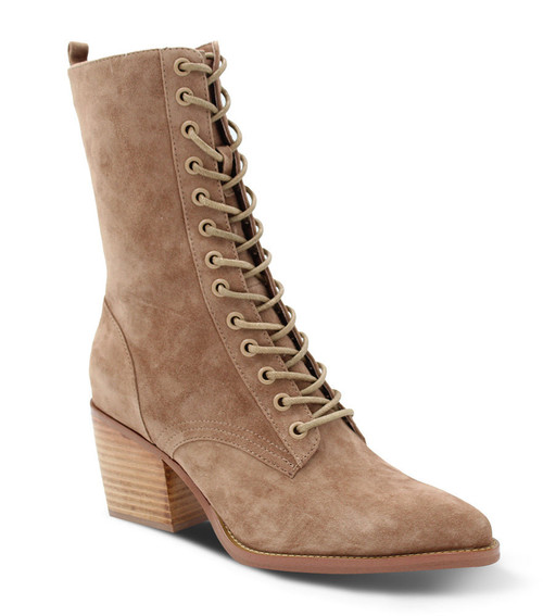 LACE UP SUEDE BOOT - CHOCOLATE