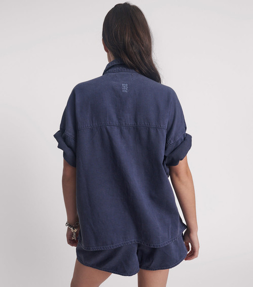 MIDNIGHT DRIFT SHORT SLEEVE DENIM SHIRT