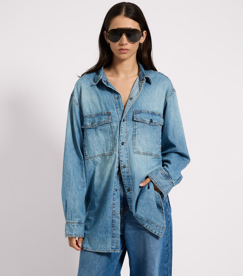 ESSENTIAL DENIM SHIRT - BLUE CRUSH
