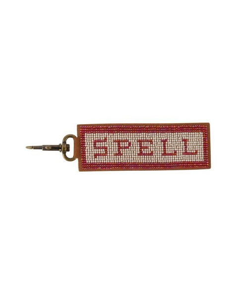 SPELL BEADED KEY RING - PINK