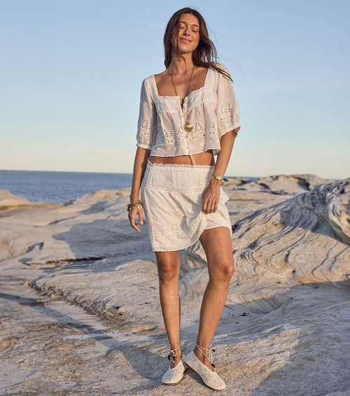 MAIDEN LACE MINI SKIRT - ANTIQUE WHITE