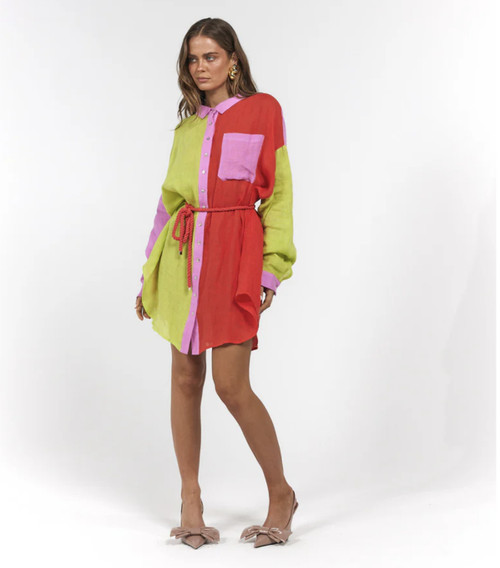 LA BOHEME GIRLS CLYDE SHIRT CANDY STRIPE - ONESIZE