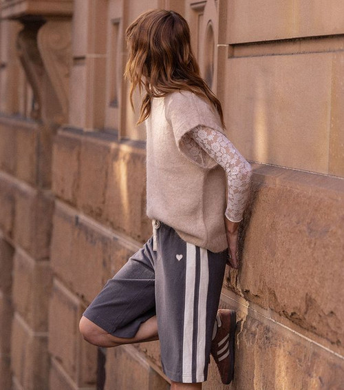 KANSAS TRACK CROP PANT - CHARCOAL