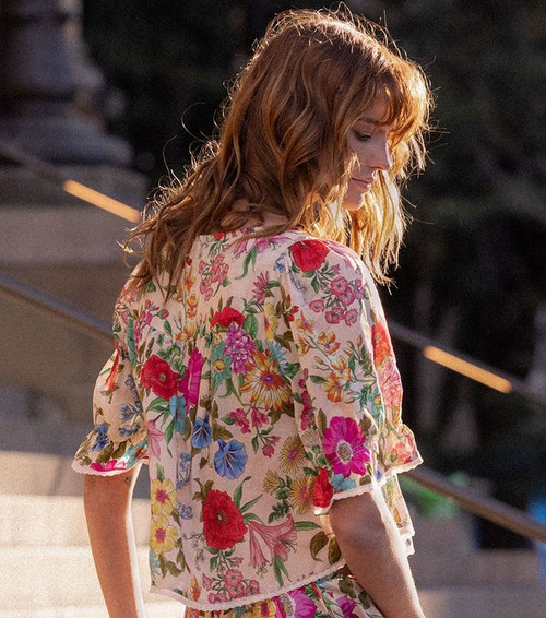 VALLEY OF THE DOLLS SHORT SLEEVE BLOUSE - OPAL